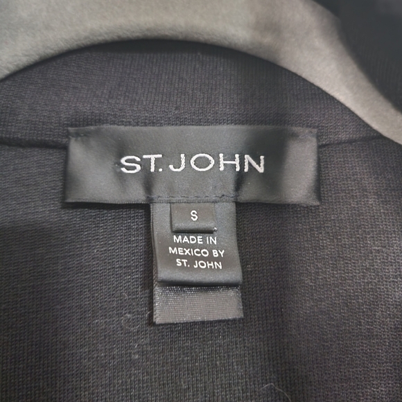 St John Black Wool Poncho Knit cape Minimalist Lagenlook Neutral Luxury luxe - Picture 13 of 15